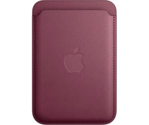 Чехол-бумажник Apple MagSafe для iPhone, микротвил, бордовый (MT253ZM/A)