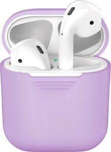 Чехол Deppa для футляра наушников Apple AirPods, силикон, сиреневый