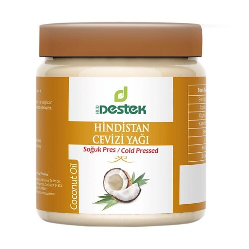 DESTEK Масло косметическое кокосовое для лица, тела, для волос, увлажнение, питание 300.0