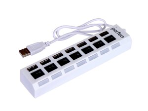 Хаб USB perfeo PF-H033 7 ports white pf_c3224