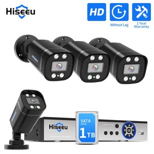 Hiseeu 4CH 5-мегапиксельная AHD система видеонаблюдения Проводная AHD камера Видеорегистратор Комплекты IR Ночное видени