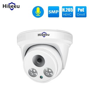 Hiseeu HC615-P-3.6 5MP 1920P POE IP камера H. 265 Аудио Dome камера Обнаружение движения ONVIF для PoE NVR App View
