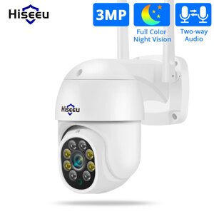 Hiseeu WHD303 3MP WIFI На открытом воздухе камера 1536p 5-кратный цифровой зум PTZ IP-аудио камера P2P OnVIF CCTV Монито