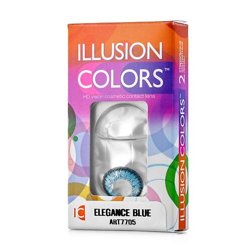 Illusion цветные контактные линзы illusion colors elegance blue