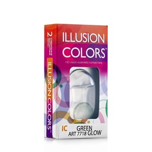 Illusion цветные контактные линзы illusion GLOW GREEN