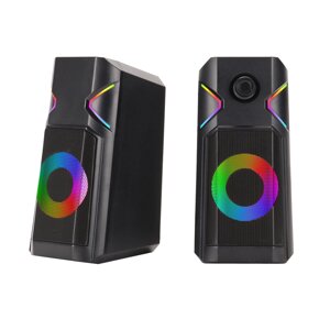 K201 Компьютерная колонка 2.0-канальная настольная колонка RGB Colorful Легкая стереофоническая спутниковая колонка