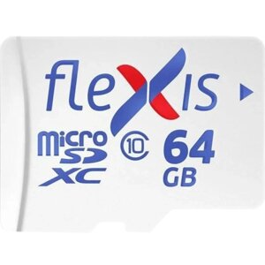Карта памяти Flexis MicroSD 64 ГБ class 10 (с адаптером)