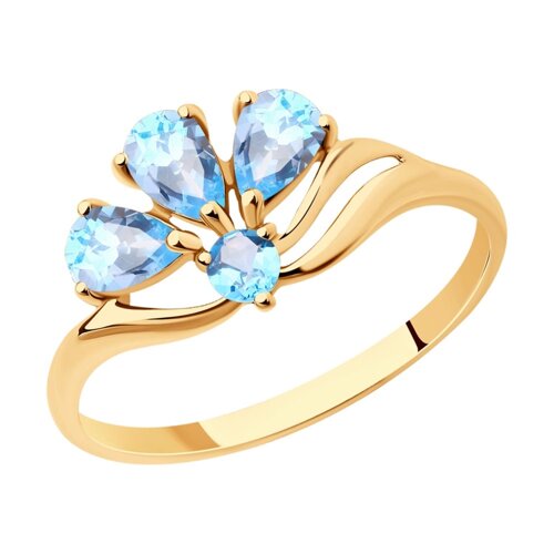 Кольцо SOKOLOV из золота с голубыми топазами