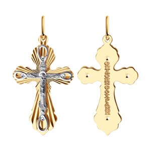 Крест SOKOLOV из золота с алмазной гранью