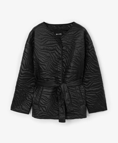 Куртка тонкая стеганая без воротника черная GLVR (L)