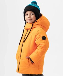 Куртка зимняя с капюшоном и манжетами оранжевая Button Blue (110)