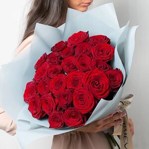 Лэтуаль flowers букет из бордовых роз 25 шт. (40 см)