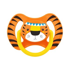 LUBBY Пустышка латексная со скошенным соском, тигр, с 6 месяцев