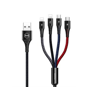 Макдодо CA-6230 2.4A от USB-A до Type-C/iP*2/кабель Micro USB для быстрой зарядки и передачи данных Медь Core Line длино