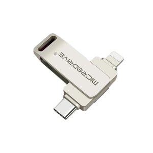 Microdrive ТЛО21 USB3.0 Flash Привод Type-C и iP, двойной интерфейс, вращение на 360°64G/128G/256G, высокоскоростная п