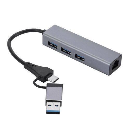 МННВУУ USB/Type-C Док-станция USB-концентратор-разветвитель-адаптер с USB3.0 * 3 RJ45 для портативных ПК