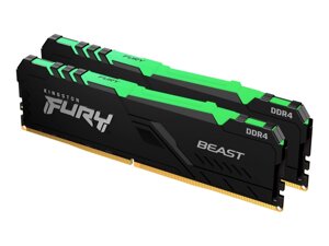 Модуль памяти kingston fury beast RGB DDR4 DIMM 3733mhz PC29800 CL19 - 16gb kit (2x8gb) KF437C19BBAK2/16