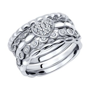 Наборное кольцо SOKOLOV из серебра с фианитами