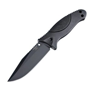 Нож с фиксированным клинком Hogue EX-F02 Clip Point, сталь A2 Tool Steel, рукоять термопластик GRN, черный