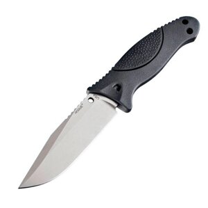 Нож с фиксированным клинком Hogue EX-F02 Stone-Tumbled Clip Point, сталь A2 Tool Steel, рукоять термопластик GRN