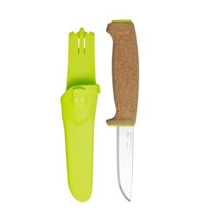 Нож с фиксированным лезвием Morakniv Floating Knife (S) Lime, сталь Sandvik 12C27, пробковая ручка