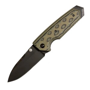 Нож складной Hogue EX-02 Spear Point, сталь 154CM, рукоять стеклотекстолит G-Mascus, чёрно-зеленый