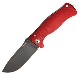 Нож складной LionSteel SR1A RB RED, сталь D2 Black Finish, рукоять алюминий (Solid), красный
