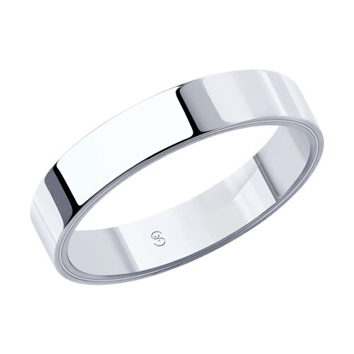 Обручальное кольцо SOKOLOV из белого золота, comfort fit, 4 мм