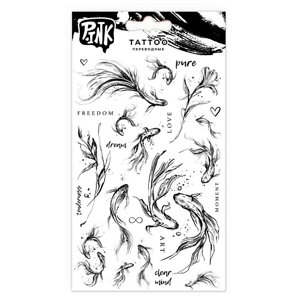 P. INK Наклейки-тату переводные Цветы и рыбы