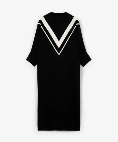Платье оверсайз вязаное черное GLVR (S)