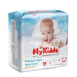 Подгузники на липучках для детей Premium MyKiddo до 6кг 24шт р. S