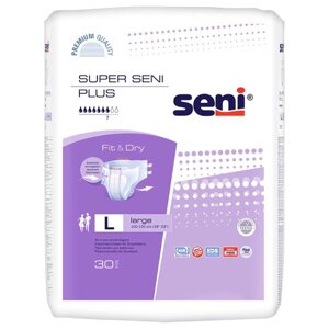 Подгузники Super Seni Plus (Супер Сени Плюс) large р. 3 100-150 см. 2700 мл 30 шт.