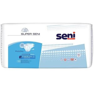 Подгузники Super Seni (Супер Сени) medium р. 2 75-110 см. 1700 мл 30 шт.