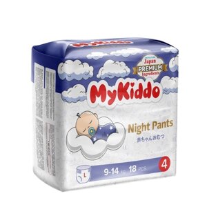 Подгузники-трусики для детей ночные Night MyKiddo 9-14кг 18шт р. L
