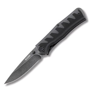 Полуавтоматический складной нож Ruger Knives Crack-Shot Compact, Ken Steigerwalt Design, лезвие Blackwashed Plain 8Cr13MOV, рукоять термопластик/резина