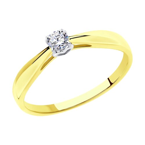 Помолвочное кольцо SOKOLOV из комбинированного золота с бриллиантом