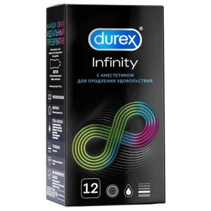 Презервативы гладкие с анестетиком Infinity Durex/Дюрекс 12шт