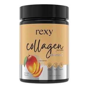 REXY Коллаген пептидный с витамином С с ароматом манго, порошок для приготовления напитка Collagen Peptides + Vitamin C