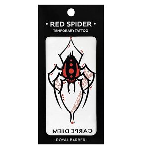 ROYAL barber переводная татуировка tattoo RED spider