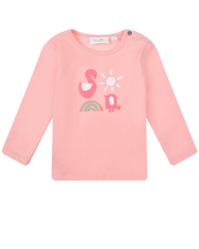 Розовая толстовка с принтом лебедь Sanetta Kidswear