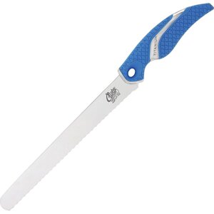 Рыбацкий нож с волнообразным фиксированным клинком Cuda 9, сталь 1. 4116, рукоять ABS пластик