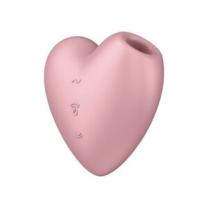 SATISFYER Двухсторонний вакуум-волновой вибростимулятор Cutie Heart pink