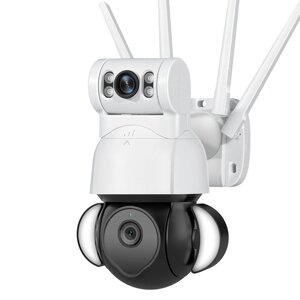 SECTEC Dual Lens 360° Panorama Wireless WiFi камера EU Plug с AI Распознавание лиц Мобильное отслеживание IR Цветное ноч