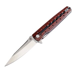 Складной нож Artisan Virgina, сталь S35VN, рукоять карбон/G10, черный/красный