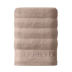 SOFT SILVER Антибактериальное махровое полотенце для тела, 70х140 см. Цвет: Песчаный берег»бежевый)