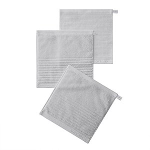 SOFT SILVER Набор Antibacterial Cotton Towels, махровые салфетки 3 шт., 30х30 см. Цвет: Благородное серебро»серый)