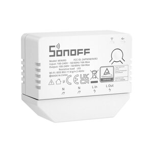 SONOFF 100-240 В 50/60 Гц 16 А MINI R3 Модуль интеллектуального переключения eWeLink-пульт дистанционного управления, со