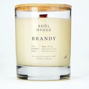 SOUL HYGGE Ароматическая свеча BRANDY с деревянным фитилем 225