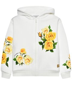 Спортивная куртка с принтом желтые розы Dolce&Gabbana