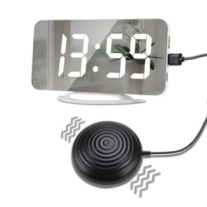 Светодиодный зеркальный цифровой будильник Часы USB Rechageable Auto Light Sensitive с будильником Вибратор 2 Режим буди